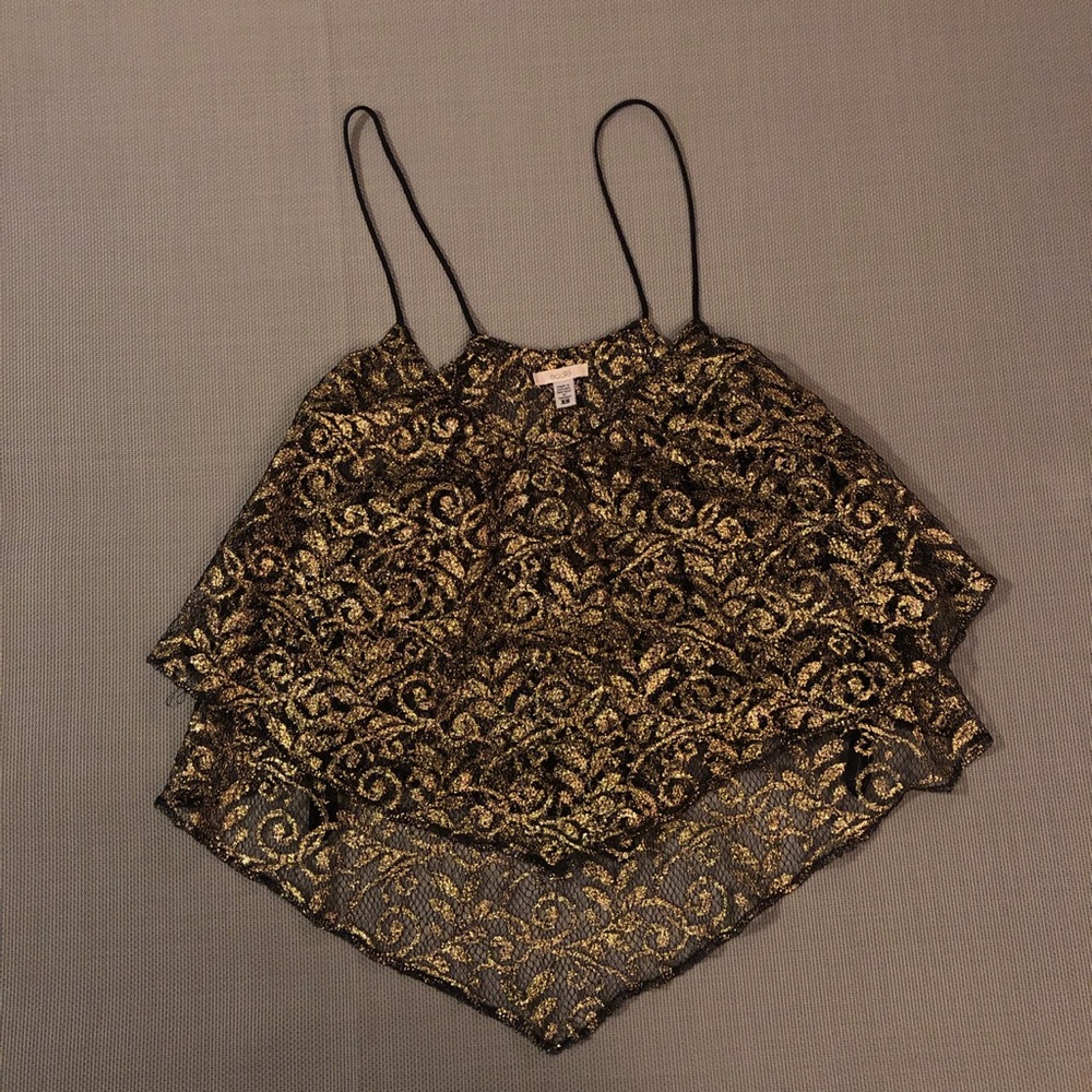 Black and gold shimmery top